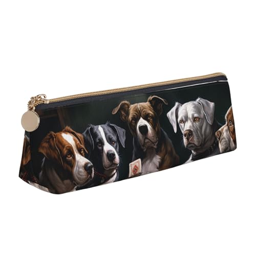 SDTYKHJ Federmäppchen mit Pokermotiv, großes Federmäppchen, tragbare Münztasche, ästhetische Kosmetiktasche, Leder, Make-up-Tasche von SDTYKHJ