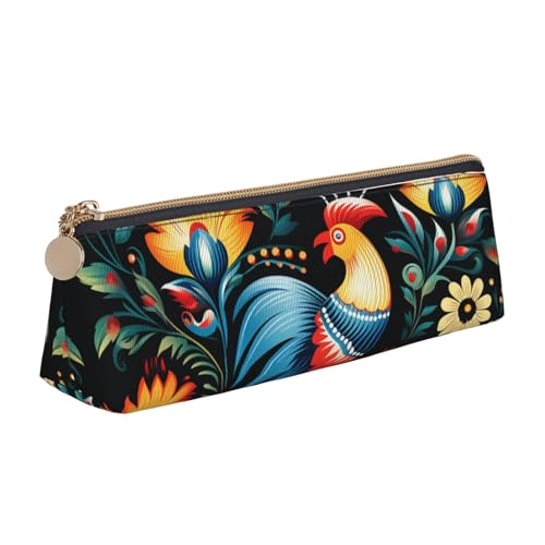 SDTYKHJ Federmäppchen mit polnischem Volkskunst-Muster, großes Federmäppchen, tragbar, Münztasche, ästhetische Kosmetiktasche, Leder, Make-up-Tasche von SDTYKHJ