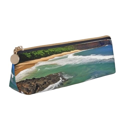 SDTYKHJ Kauai Federmäppchen Hawaii Seashore Big Pencil Bag Tragbare Münztasche Ästhetische Kosmetiktasche Leder Make-up Tasche von SDTYKHJ