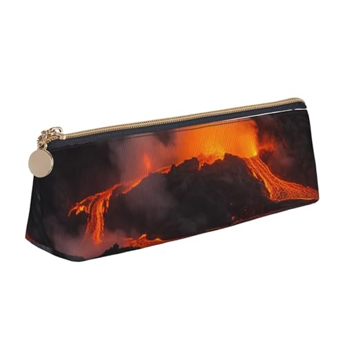 SDTYKHJ Kilauea Volcano Federmäppchen, tragbar, Münztasche, ästhetische Kosmetiktasche, Leder, Make-up-Tasche von SDTYKHJ