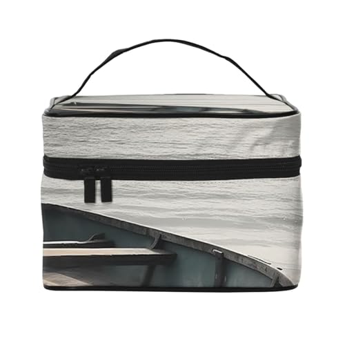 SDTYKHJ Make-up-Tasche für Damen, Kosmetiktasche, Reise-Kulturbeutel, Boot am Meer, Make-up-Organizer mit Griff von SDTYKHJ
