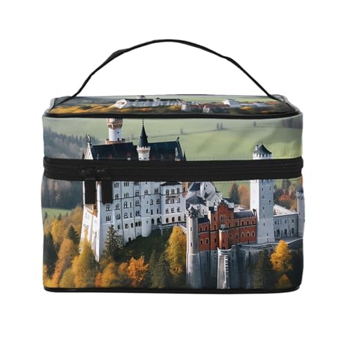 SDTYKHJ Make-up-Tasche für Damen, Kosmetiktasche, Reise-Kulturbeutel, Deutschland, Schloss Neuschwanstein, Make-Up-Organizer mit Griff SDTYKHJ Make-up-Tasche für Damen, Kosmetiktasche, Reise-Kulturbeutel, Deutschland, Schloss Neuschwanstein, Make-Up-Organizer mit Griff von SDTYKHJ