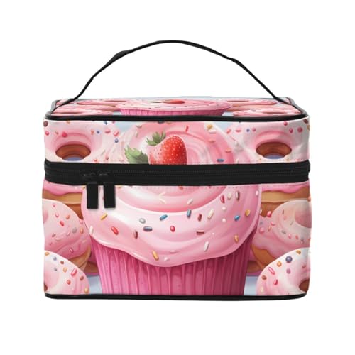 SDTYKHJ Make-up-Tasche für Damen, Kosmetiktasche, Reise-Kulturbeutel, Donut- und Cupcake-Make-Up-Organizer mit Griff SDTYKHJ Make-up-Tasche für Damen, Kosmetiktasche, Reise-Kulturbeutel, Donut- und Cupcake-Make-Up-Organizer mit Griff von SDTYKHJ