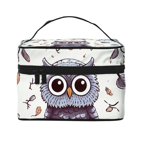 SDTYKHJ Make-up-Tasche für Damen, Kosmetiktasche, Reise-Kulturbeutel, Eule, Baumzweige, Make-up-Organizer mit Griff von SDTYKHJ