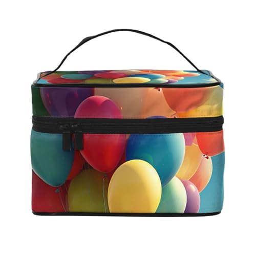 SDTYKHJ Make-up-Tasche für Damen, Kosmetiktasche, Reise-Kulturbeutel, Farbballon, Make-up-Organizer mit Griff von SDTYKHJ