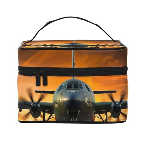 SDTYKHJ Make-up-Tasche für Damen, Kosmetiktasche, Reise-Kulturbeutel, Flugzeug, Landung auf Landebahnen, Make-up-Organizer mit Griff SDTYKHJ Make-up-Tasche für Damen, Kosmetiktasche, Reise-Kulturbeutel, Flugzeug, Landung auf Landebahnen, Make-up-Organizer mit Griff von SDTYKHJ