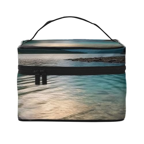 SDTYKHJ Make-up-Tasche für Damen, Kosmetiktasche, Reise-Kulturbeutel, Gletscher-Nationalpark, Make-up-Organizer mit Griff von SDTYKHJ