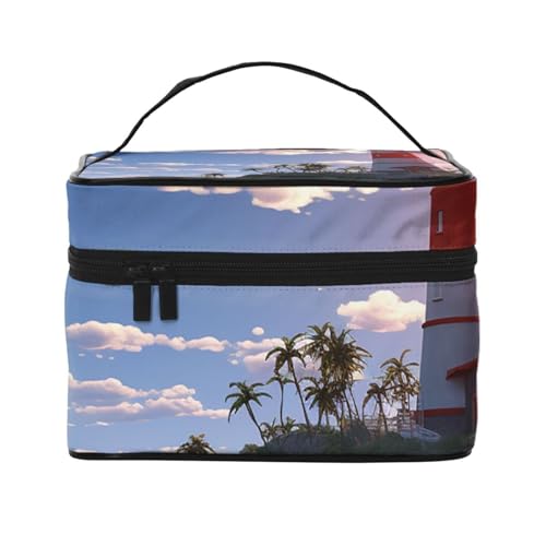 SDTYKHJ Make-up-Tasche für Damen, Kosmetiktasche, Reise-Kulturbeutel, Navigation, Leuchtturm, Make-up-Organizer mit Griff von SDTYKHJ
