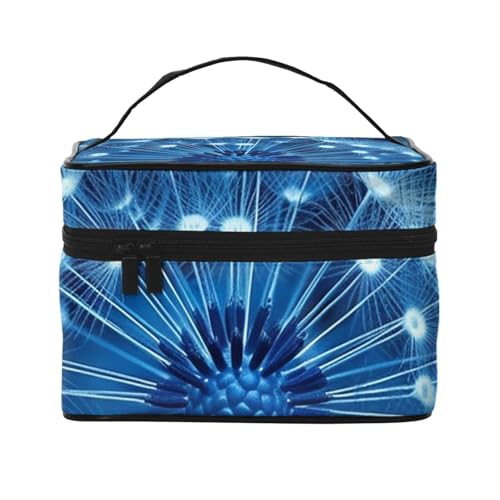 SDTYKHJ Make-up-Tasche für Damen, Kosmetiktasche, Reise-Kulturbeutel, blauer Löwenzahn, Make-up-Organizer mit Griff von SDTYKHJ