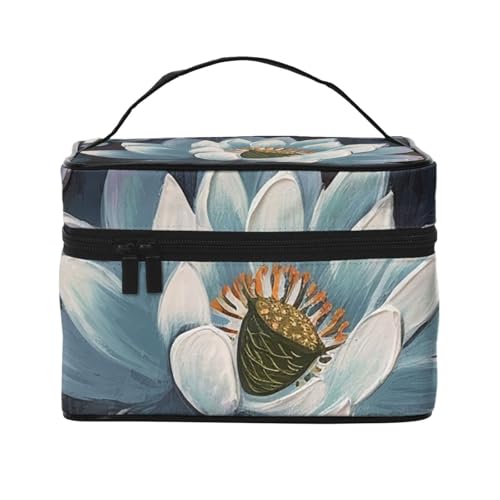 SDTYKHJ Make-up-Tasche für Damen, Kosmetiktasche, Reise-Kulturbeutel, handbemalt, Make-up-Organizer mit Griff von SDTYKHJ