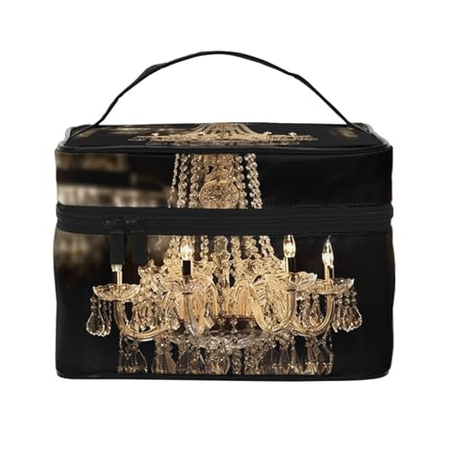 SDTYKHJ Make-up-Tasche für Damen, Kosmetiktasche, Reise-Kulturbeutel, wunderschöner Kristall-Kronleuchter, Make-up-Organizer mit Griff von SDTYKHJ