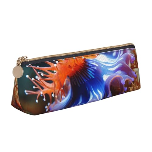 SDTYKHJ Nudibranch Federmäppchen, großes Federmäppchen, tragbare Münztasche, ästhetische Kosmetiktasche, Leder, Make-up-Tasche von SDTYKHJ