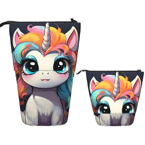 SDTYKHJ Stehendes Federmäppchen, Pop-Up-Stiftetui, bunt, Frisur, Teleskop-Stifttasche, niedlicher Stifthalter, große Kapazität, Make-up-Tasche, Kosmetiktasche, Reise-Kulturbeutel von SDTYKHJ