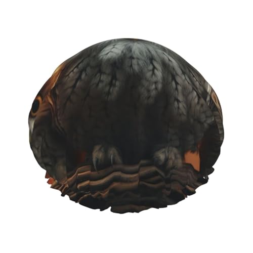 Süße Eule Baby Duschhaube für Frauen Doppellagige dicke Haarkappen Wiederverwendbare wasserdichte Badekappen mit Gummiband Haarhut waschbar Duschhut für Männer Frauen Spa Salon von SDTYKHJ