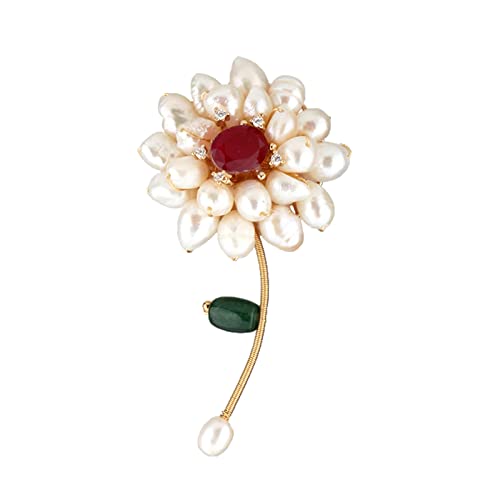 SDVantage Pin Brosche Pin Brosche Abzeichen Brosche Anstecknadel Brosche Weiblich Herbst und Winter Retro Atmosphäre Luxus Kleidung Accessoires Perle Pin Schnalle von SDVantage