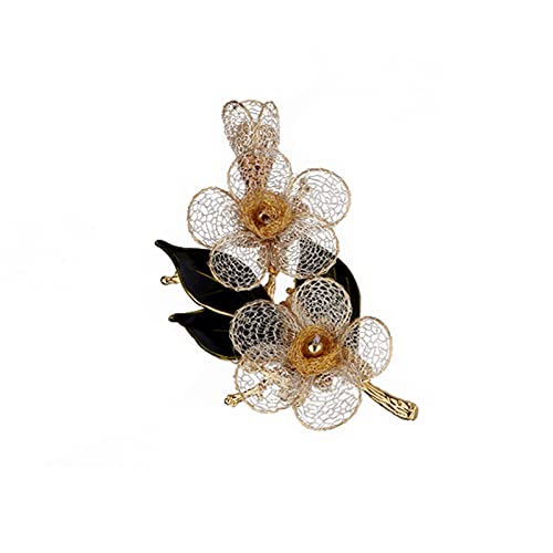 SDVantage Pin Brosche Pin Brosche Abzeichen Brosche Revers Pin Brosche High-End Weiblich Sommer Retro Temperament Pin Dekoration Handgemachte Mesh Blume Corsage von SDVantage
