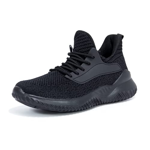 Leichte Damen-Turnschuhe, Wanderschuhe, Netzstoff, bequeme Sneaker, Straßenlaufschuhe für Fitnessstudio, Arbeit, Joggen, Schwarz , 38 EU von Akk