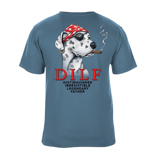 SEA DOG Distinguished Irresistable Legendary Father T-Shirt aus 100 % ringgesponnener Baumwolle, entspannte Passform, bedruckt in den USA, Blue Jean, L von SEA DOG