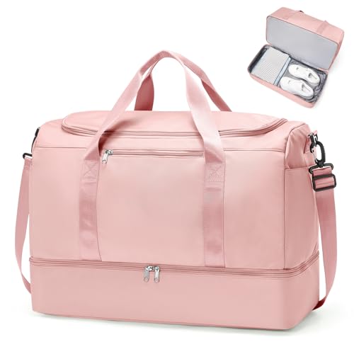 Groß Reisetasche Damen Handgepäck Tasche Sporttasche Weekender Bag Schwimmtasche Wasserdicht Travel Bag Duffle Bag Fitnesstasche Trainingstasche Krankenhaustasche mit Schuhfach,S3-Rosa Groß Reisetasche Damen Handgepäck Tasche Sporttasche Weekender Bag Schwimmtasche Wasserdicht Travel Bag Duffle Bag Fitnesstasche Trainingstasche Krankenhaustasche mit Schuhfach,S3-Rosa von SEAFEW