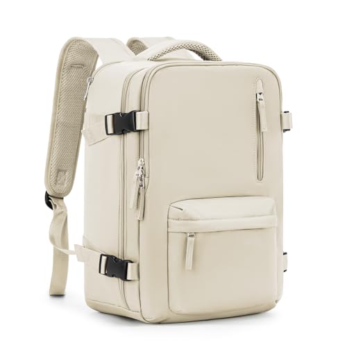 Handgepäck Rucksack 40x30x20 für Ryanair Reiserucksack Wasserdichter Unter Dem Sitz Handgepäck Rucksack Flugzeuge Reisetasche Weekendertasche Wanderrucksack Lässiger Tagesrucksack,B5-Beige von SEAFEW