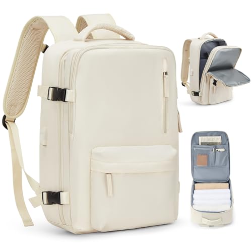 Handgepäck Rucksack 45X36X20 für Easyjet Reiserucksack Wasserdichter Unter Dem Sitz Handgepäck Rucksack Flugzeuge Reisetasche Weekendertasche Wanderrucksack Lässiger Tagesrucksack,C1-Beige Einfache von SEAFEW