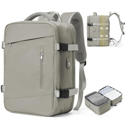 Handgepäck Rucksack 40X20X25 für Ryanair Reiserucksack Wasserdichter Unter Dem Sitz Handgepäck Rucksack Flugzeuge Reisetasche Weekendertasche Wanderrucksack Lässiger Tagesrucksack,A6-Grau braun von SEAFEW