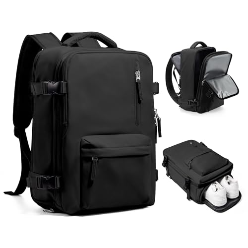 Handgepäck Rucksack 40x30x20 für Ryanair Reiserucksack Wasserdichter Unter Dem Sitz Handgepäck Rucksack Flugzeuge Reisetasche Weekendertasche Wanderrucksack Lässiger Tagesrucksack,C1-Schwarz von SEAFEW