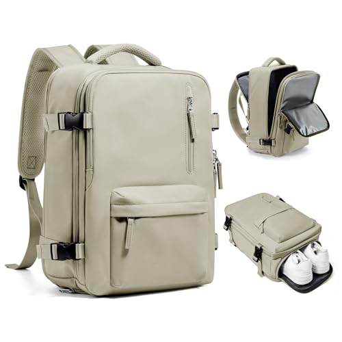 Handgepäck Rucksack 40x30x20 für Ryanair Reiserucksack Wasserdichter Unter Dem Sitz Handgepäck Rucksack Flugzeuge Reisetasche Weekendertasche Wanderrucksack Lässiger Tagesrucksack,C4-Grau-braun von SEAFEW