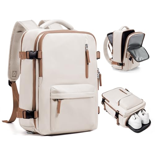 Handgepäck Rucksack 40x30x20 für Ryanair Reiserucksack Wasserdichter Unter Dem Sitz Handgepäck Rucksack Flugzeuge Reisetasche Weekendertasche Wanderrucksack Lässiger Tagesrucksack,C9-Beigebraun von SEAFEW