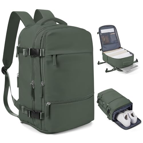 Handgepäck Rucksack 40x30x20 für Ryanair Reiserucksack Wasserdichter Unter Dem Sitz Handgepäck Rucksack Flugzeuge Reisetasche Weekendertasche Wanderrucksack Lässiger Tagesrucksack,G2-Armeegrün(Leicht) von SEAFEW