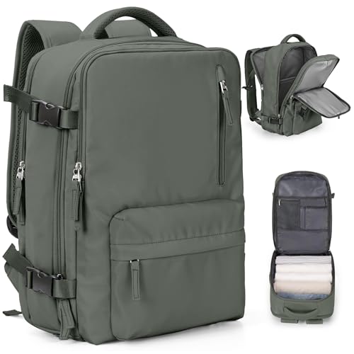 Handgepäck Rucksack 40x30x20 für Ryanair Reiserucksack Wasserdichter Unter Dem Sitz Handgepäck Rucksack Flugzeuge Reisetasche Weekendertasche Wanderrucksack Lässiger Tagesrucksack,A9-Dunkelgrün von SEAFEW