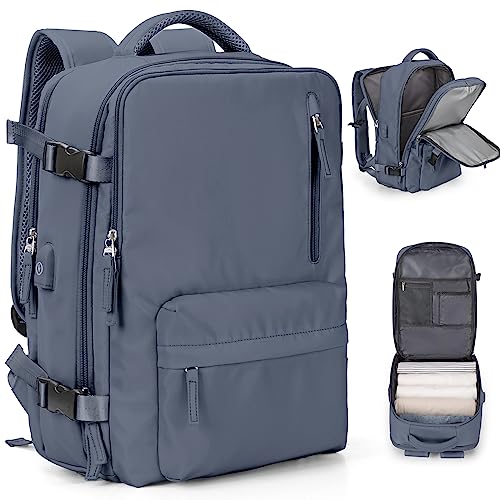 Handgepäck Rucksack 45X36X20 für Easyjet Reiserucksack Wasserdichter Unter Dem Sitz Handgepäck Rucksack Flugzeuge Reisetasche Weekendertasche Wanderrucksack Lässiger Tagesrucksack,B11-Grau Blau Groß von SEAFEW