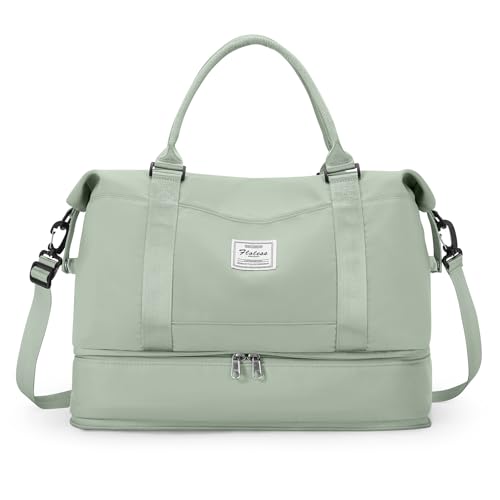 Reisetasche Damen 40x20x25 Ryanair Handgepäck Tasche Sporttasche Weekender Bag Schwimmtasche Wasserdicht Travel Duffle Bag Fitnesstasche Trainingstasche Krankenhaustasche mit Schuhfach,M13-Weißgrün Reisetasche Damen 40x20x25 Ryanair Handgepäck Tasche Sporttasche Weekender Bag Schwimmtasche Wasserdicht Travel Duffle Bag Fitnesstasche Trainingstasche Krankenhaustasche mit Schuhfach,M13-Weißgrün von SEAFEW