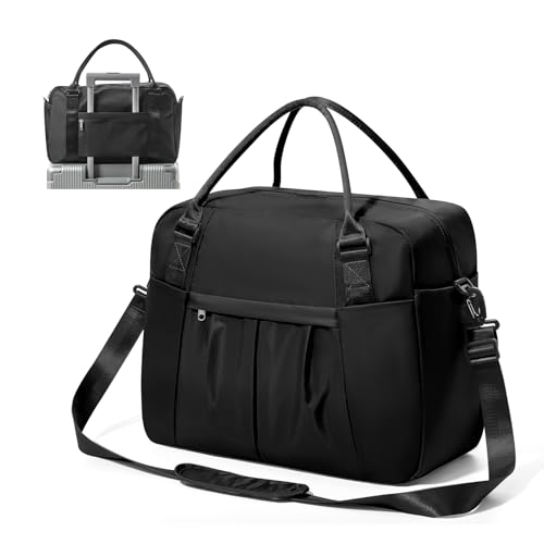 Reisetasche Damen Sporttasche 45x36x20 Easyjet Handgepäck Tasche Weekender Bag Schwimmtasche Wasserdicht Travel Duffle Bag Fitnesstasche Trainingstasche für Reise Gym,B02-Schwarz von SEAFEW