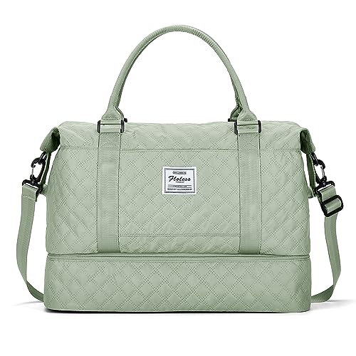 Reisetasche Damen Handgepäck Tasche Sporttasche Weekender Bag Schwimmtasche Wasserdicht Travel Bag Duffle Bag Fitnesstasche Trainingstasche Krankenhaustasche mit Schuhfach,B3-Grün von SEAFEW