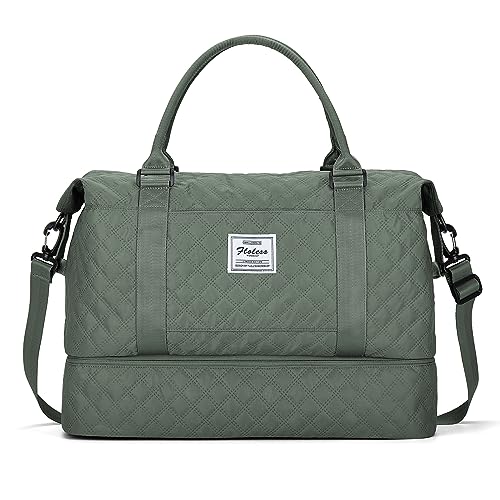 Reisetasche Damen Easyjet Handgepäck Tasche Sporttasche Weekender Bag Schwimmtasche Wasserdicht Travel Bag Duffle Bag Fitnesstasche Trainingstasche Krankenhaustasche mit Schuhfach,B8-Armeegrün von SEAFEW