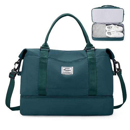 Reisetasche Damen Handgepäck Tasche Sporttasche Weekender Bag Schwimmtasche Wasserdicht Travel Bag Duffle Bag Fitnesstasche Trainingstasche Krankenhaustasche mit Schuhfach,J4-Pfauenblau Reisetasche Damen Handgepäck Tasche Sporttasche Weekender Bag Schwimmtasche Wasserdicht Travel Bag Duffle Bag Fitnesstasche Trainingstasche Krankenhaustasche mit Schuhfach,J4-Pfauenblau von SEAFEW