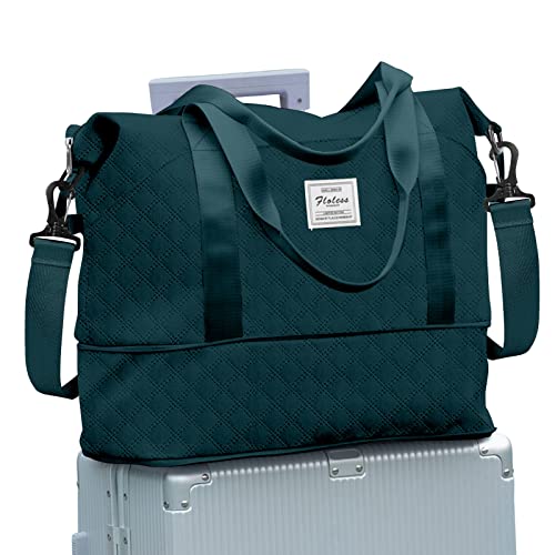 Reisetasche Damen Sporttasche 40x20x25 Ryanair Handgepäck Tasche Weekender Bag Schwimmtasche Wasserdicht Travel Bag Duffle Bag Fitnesstasche Trainingstasche Frauen für Reise Gym,B8-Pfauenblau von SEAFEW