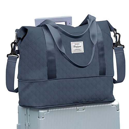 Reisetasche Damen Sporttasche 40x20x25 Ryanair Handgepäck Tasche Weekender Bag Schwimmtasche Wasserdicht Travel Bag Duffle Bag Fitnesstasche Trainingstasche Frauen für Reise Gym,B9-Graublau von SEAFEW