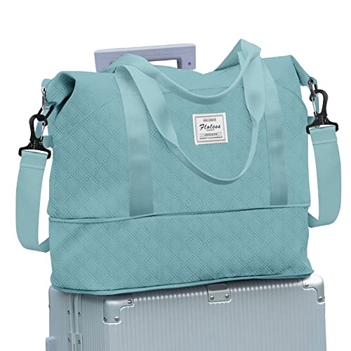 Reisetasche Damen Sporttasche 40x20x25 Ryanair Handgepäck Tasche Weekender Bag Schwimmtasche Wasserdicht Travel Bag Duffle Bag Fitnesstasche Trainingstasche Frauen für Reise Gym,Hellblau Kulturbeutel von SEAFEW