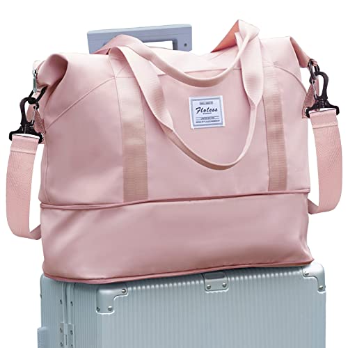 Reisetasche Damen Sporttasche 40x30x20 Ryanair Handgepäck Tasche Weekender Bag Schwimmtasche Wasserdicht Travel Duffle Bag Fitnesstasche Trainingstasche Frauen für Reise Gym,A2-Pink von SEAFEW