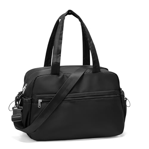Reisetasche Damen Sporttasche 40x30x20 Ryanair Handgepäck Tasche Weekender Bag Schwimmtasche Wasserdicht Travel Bag Duffle Bag Fitnesstasche Trainingstasche Frauen für Reise Gym,G1-schwarz von SEAFEW