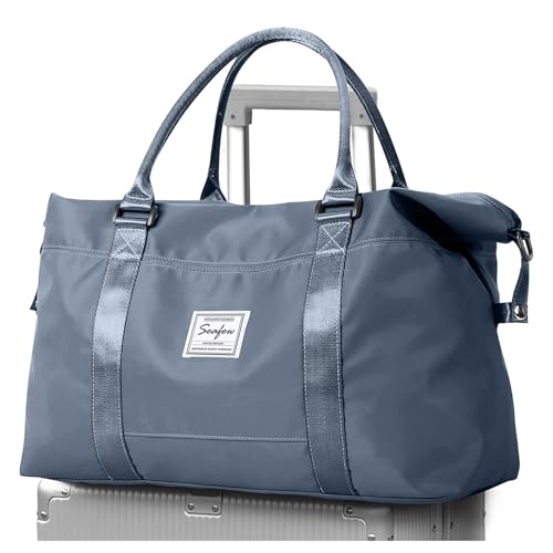 Reisetasche Damen Sporttasche 45x36x20 Easyjet Handgepäck Tasche Weekender Bag Schwimmtasche Wasserdicht Travel Duffle Bag Fitnesstasche Trainingstasche für Reise Gym A02-Braun von SEAFEW