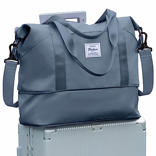 Reisetasche Damen Sporttasche 40x20x25 Ryanair Handgepäck Tasche Weekender Bag Schwimmtasche Wasserdicht Travel Bag Duffle Bag Fitnesstasche Trainingstasche Frauen für Reise Gym,D10-Saphirblau von SEAFEW