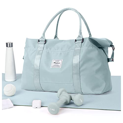 Reisetasche Damen Handgepäck Tasche Sporttasche Weekender Bag Schwimmtasche Wasserdicht Travel Bag Duffle Bag Fitnesstasche Trainingstasche Krankenhaustasche,E2-Hellblau von SEAFEW