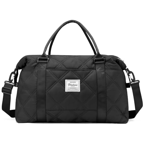 Reisetasche Damen Sporttasche Handgepäck Tasche Weekender Bag Schwimmtasche Wasserdicht Travel Bag Duffle Bag Fitnesstasche Trainingstasche Frauen für Reise Gym,I1-Schwarz von SEAFEW