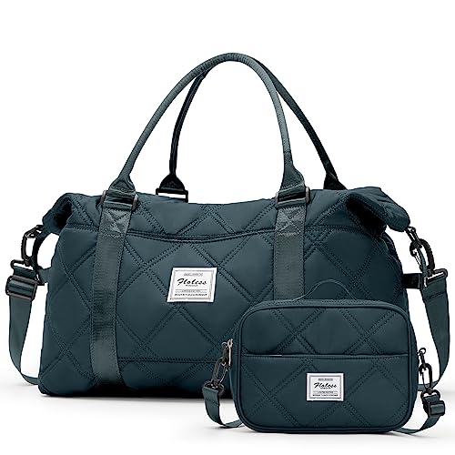 Reisetasche Damen Sporttasche Handgepäck Tasche Weekender Bag Schwimmtasche Wasserdicht Travel Bag Duffle Bag Fitnesstasche Trainingstasche Frauen für Reise Gym,I7-Grau Blau von SEAFEW