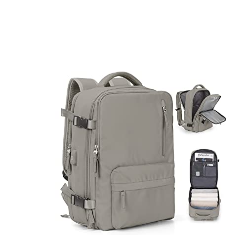 Handgepäck Rucksack 45X36X20 für Easyjet Reiserucksack Wasserdichter Unter Dem Sitz Handgepäck Rucksack Flugzeuge Reisetasche Weekendertasche Wanderrucksack Lässiger Tagesrucksack,A12-Grau Braun von SEAFEW