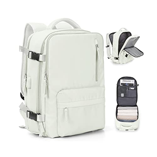 Handgepäck Rucksack 45X36X20 für Easyjet Reiserucksack Wasserdichter Unter Dem Sitz Handgepäck Rucksack Flugzeuge Reisetasche Weekendertasche Wanderrucksack Lässiger Tagesrucksack,A15-Mondweiß von SEAFEW