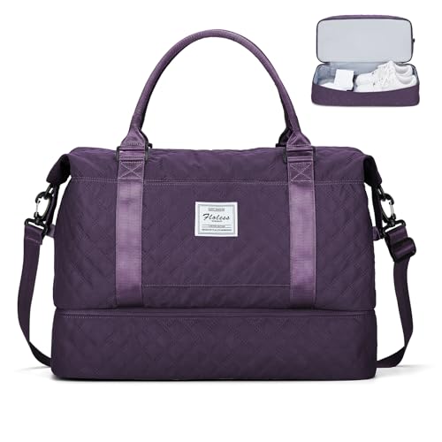 SEAFEW Reisetasche Damen Handgepäck Tasche Sporttasche Weekender Bag Schwimmtasche Wasserdicht Travel Bag Duffle Bag Fitnesstasche Trainingstasche Krankenhaustasche mit Schuhfach,B6-Dunkelviolett SEAFEW Reisetasche Damen Handgepäck Tasche Sporttasche Weekender Bag Schwimmtasche Wasserdicht Travel Bag Duffle Bag Fitnesstasche Trainingstasche Krankenhaustasche mit Schuhfach,B6-Dunkelviolett von SEAFEW